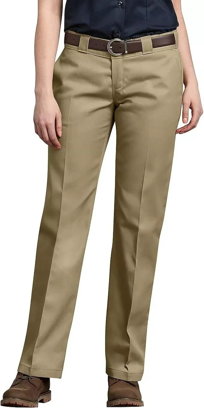 Dickies Womens Khaki Work Pants Original Fit 774 Flat Front Size 20